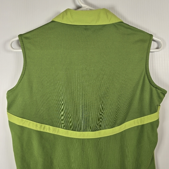 Nike Golf Fit Women's Green Sleeveless Polo  Collared Top Zip Closure Size Small - Picture 6 of 11